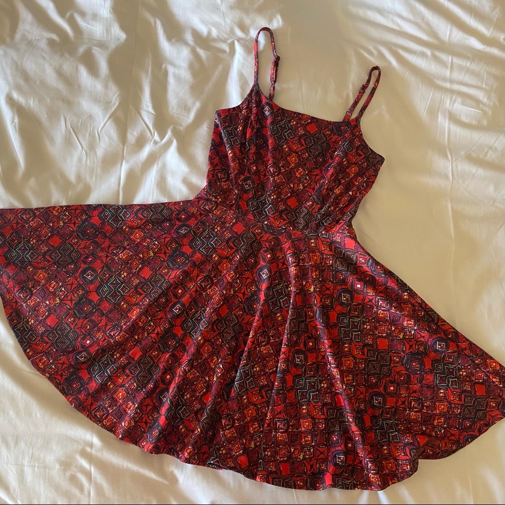 Forever 21 Red Geometric Pattern Dress